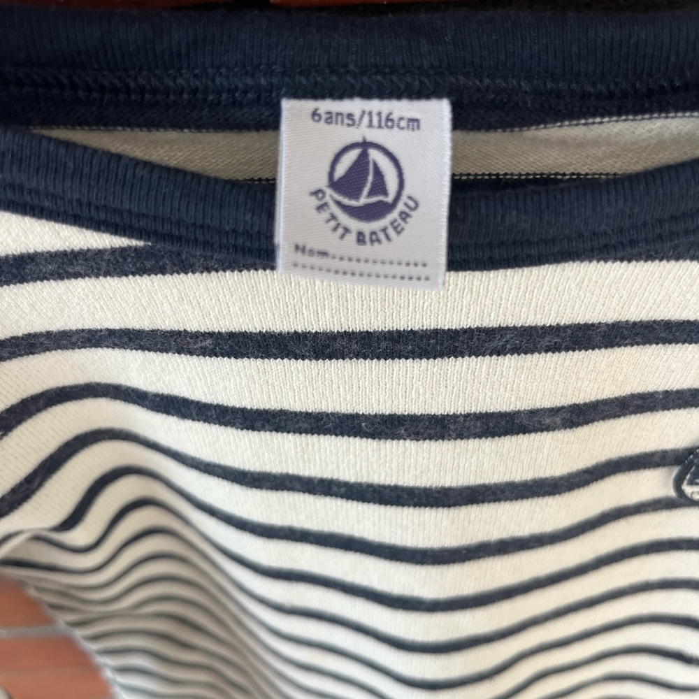 Petit Bateau Navy and White Striped Top - Picture 2 of 4